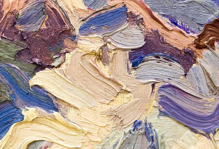 Abstract background of oil paint on canvas .