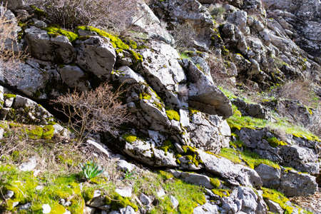 Stone cliffs in the mountains as a background .の写真素材