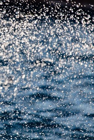 Abstract background of drops of water on the fly .