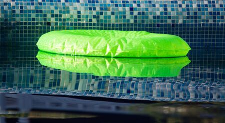 Inflatable balloon on the water in the pool .の写真素材