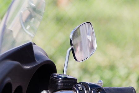 Chromed mirror on motobike as a detailの写真素材