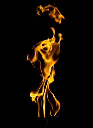 Flame of fire on a black background .の写真素材