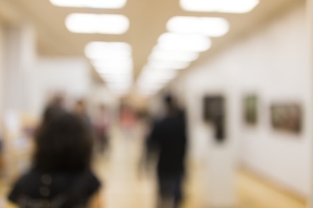 Bokeh in the museum of paintings as a backgroundの写真素材