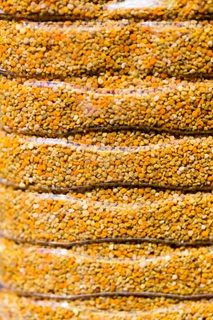 pollen collected by bees as a backgroundの写真素材