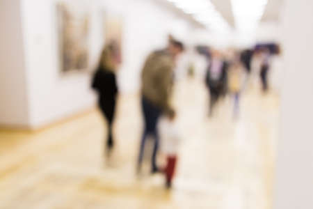 Bokeh in the museum of paintings as a backgroundの写真素材