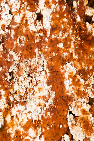 background of rusty metal painted with cracked paint