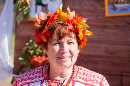 MATYRSKY, RUSSIA - September 23, 2017: People at the Pumpkin Porridge Festivalのeditorial素材