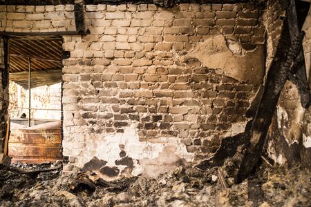 details of the burnt house in the country .の写真素材