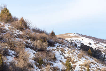 snow-capped mountains of the Tian Shan in winter .の写真素材