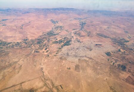 surface of the earth from the airplane window .の写真素材