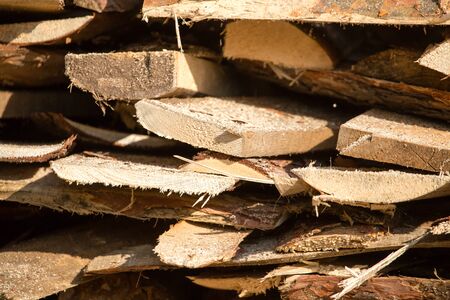 firewood on construction site as an abstract background .
