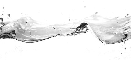 water smooth with waves on the isolated on white background .の写真素材