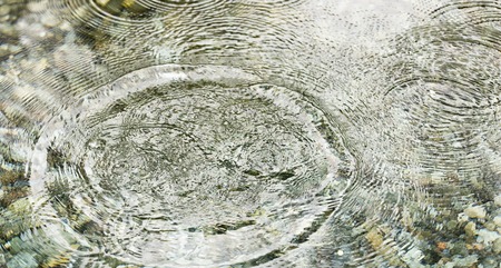 Circles on the smooth surface of the water on the river .の写真素材