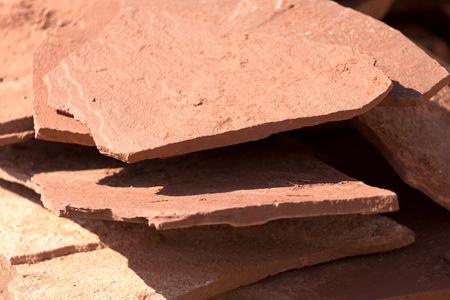 Red stone mountain ore in nature as background .の写真素材