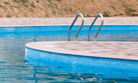 Ladder in the pool in the nature .の写真素材
