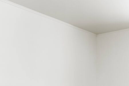 White walls and ceiling in the room as a background .の写真素材