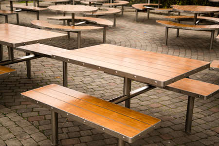 Tables in a cafe in the park .の写真素材