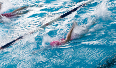 boy on a swim in a sports pool .の写真素材