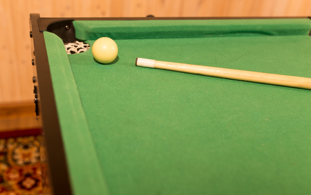 Board game with balls and cue billiards .の写真素材
