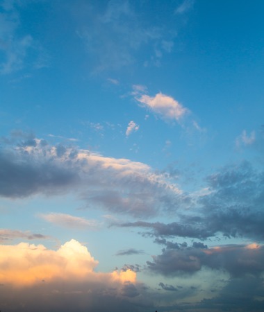 Beautiful clouds in the sky at sunset .の写真素材