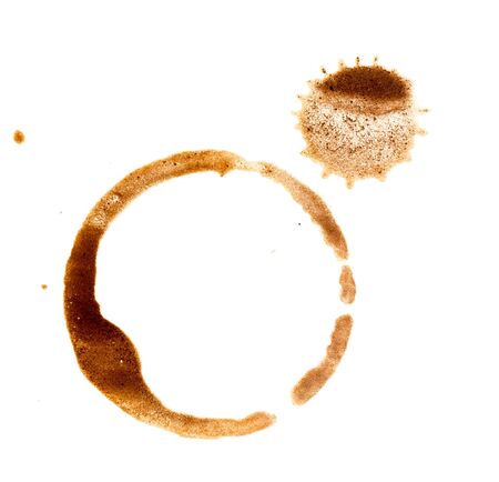 Spot of coffee isolated on white backgroundの写真素材