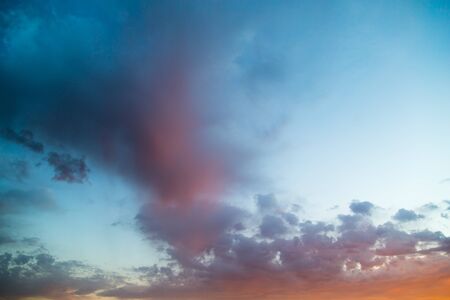 Beautiful clouds in the sky at sunset .の写真素材