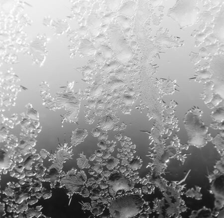 Black and white drawings on the glass in the frost .の写真素材