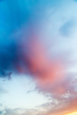Beautiful clouds in the sky at sunset .の写真素材
