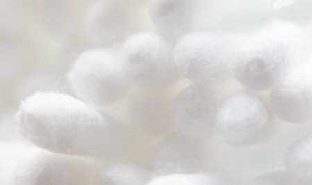 White eared cotton swabs as a background. Macroの写真素材