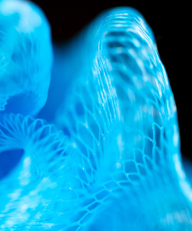 Blue synthetic sponge as an abstract background .の写真素材