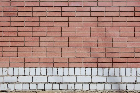 Wall from a red brick as an abstract background .