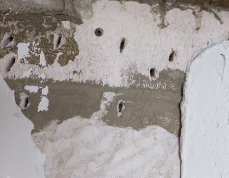 The wall is not plastered as a background .