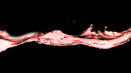 Waves of red water on a black background .の写真素材