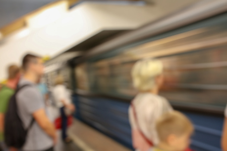 Bokeh in the subway as an abstract background .
