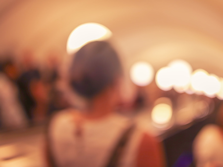 Bokeh in the subway as an abstract background .