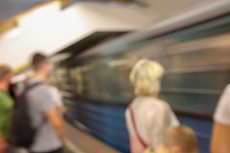 Bokeh in the subway as an abstract background .
