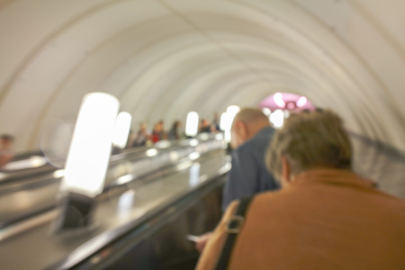 Bokeh in the subway as an abstract background .の写真素材