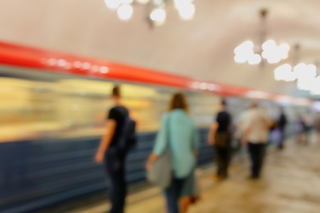 Bokeh in the subway as an abstract background .の写真素材