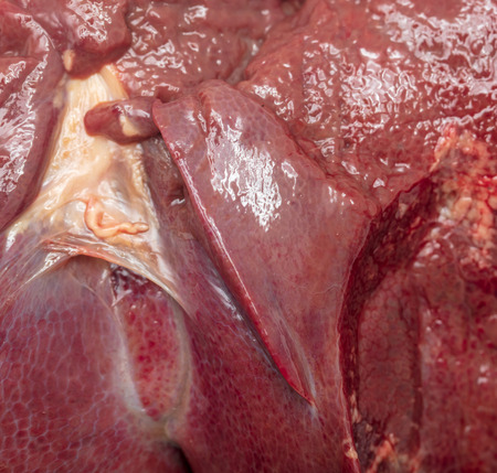 Pork liver pork as an abstract background. Texture