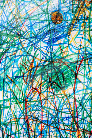 Traces of colored pencils on paper as background .の写真素材