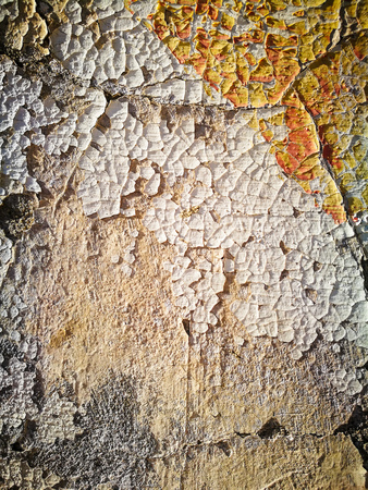 Old cracked wall with paint as background .の写真素材