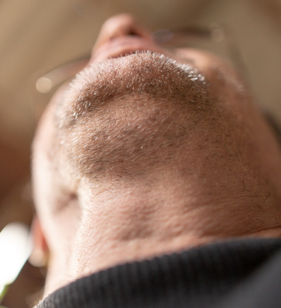 The bristle on the beard of a man. Macroの写真素材