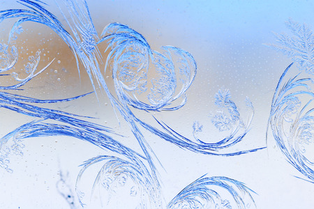 Snow patterns on glass as an abstract background .の写真素材