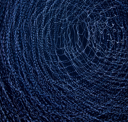 Blue lights in motion at night as an abstract background.