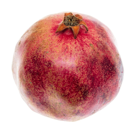 Ripe red pomegranate isolated on white background .の写真素材