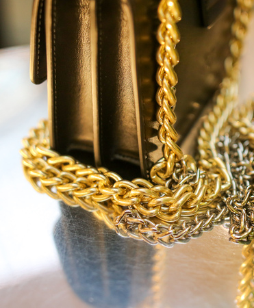 Gold chain on the bag .の写真素材