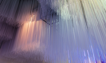 Blue glass lines on the ceiling as an abstract background. Texture