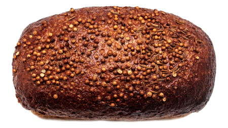 Rye bread on a white background .