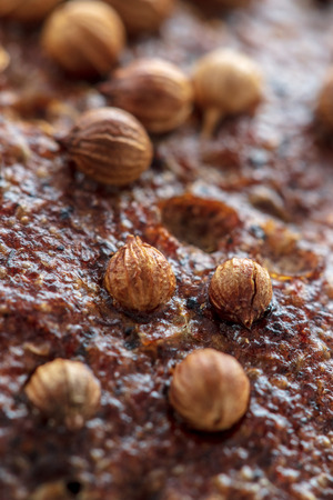 Sesame rye bread as a background. Macroの写真素材