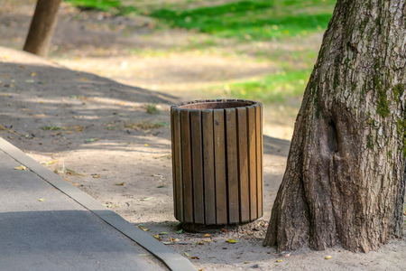 Trash can in the park .の写真素材